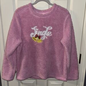 Holiday Time Pink Jingle Fleece Sweater Size M Worn Once